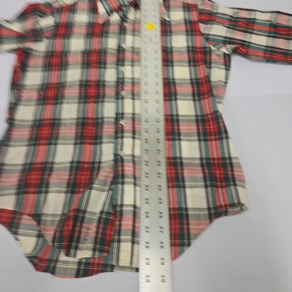 Vintage Now Breed‎ by Campus Mens Plaid Button Down Shirt Red Green 15-M-15.5